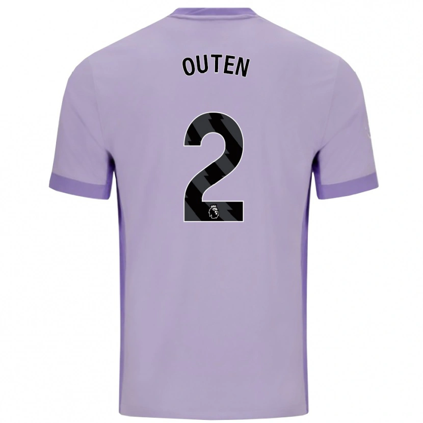 Danxen Criança Camisola Theo Outen #2 Roxo Taro Branco Alternativa 2025/26 Camisa