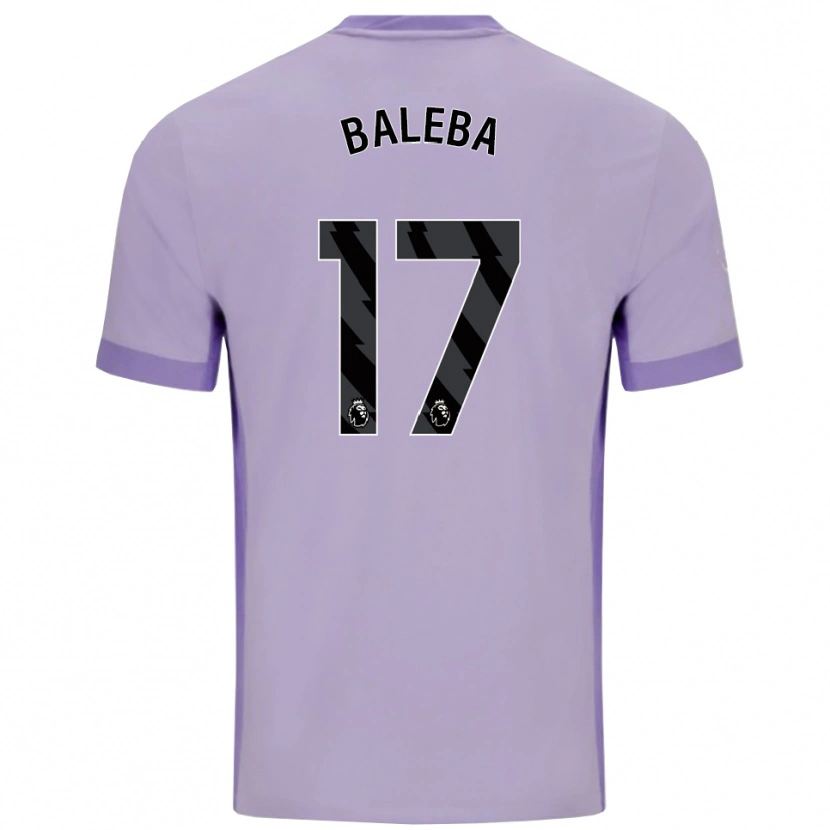Danxen Criança Camisola Carlos Baleba #17 Roxo Taro Branco Alternativa 2025/26 Camisa