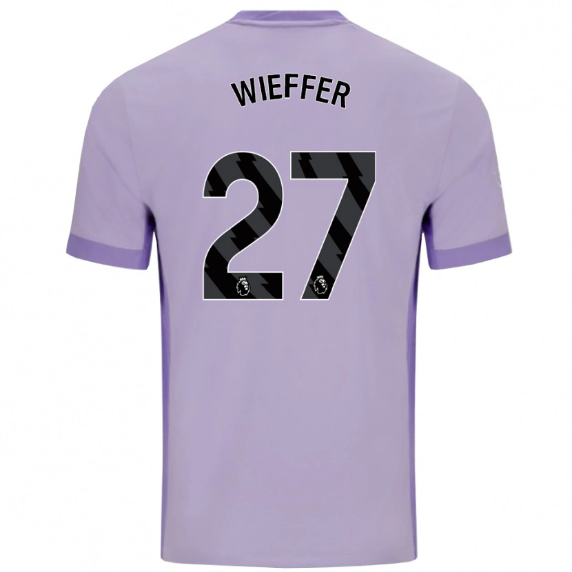 Danxen Criança Camisola Mats Wieffer #27 Roxo Taro Branco Alternativa 2025/26 Camisa