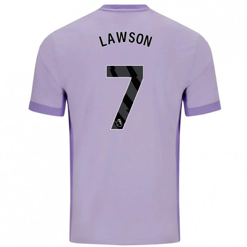 Danxen Criança Camisola Zebedee Lawson #7 Roxo Taro Branco Alternativa 2025/26 Camisa