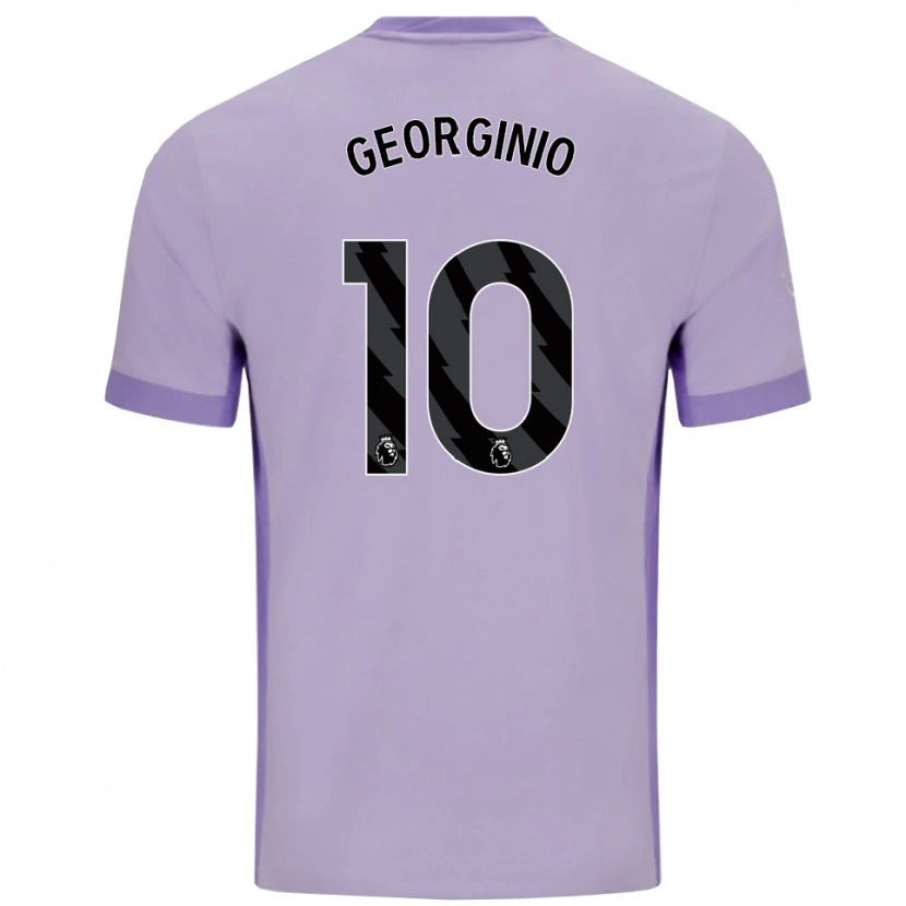 Danxen Criança Camisola Georginio Rutter #10 Roxo Taro Branco Alternativa 2025/26 Camisa