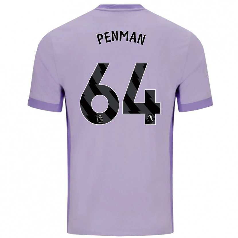 Danxen Criança Camisola Charlie Penman #64 Roxo Taro Branco Alternativa 2025/26 Camisa