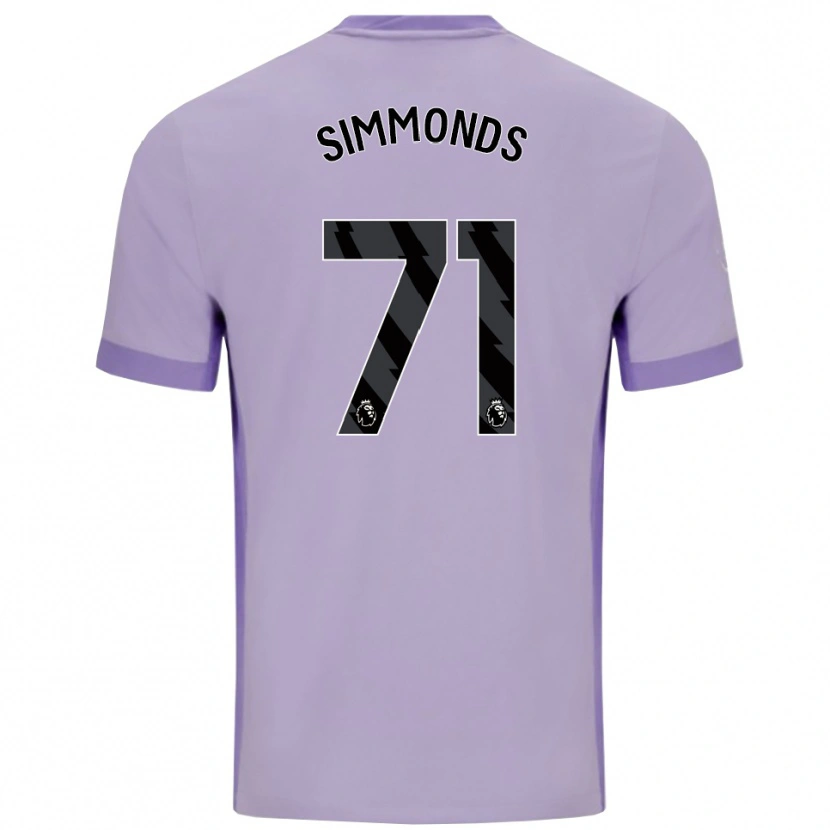Danxen Criança Camisola Freddie Simmonds #71 Roxo Taro Branco Alternativa 2025/26 Camisa
