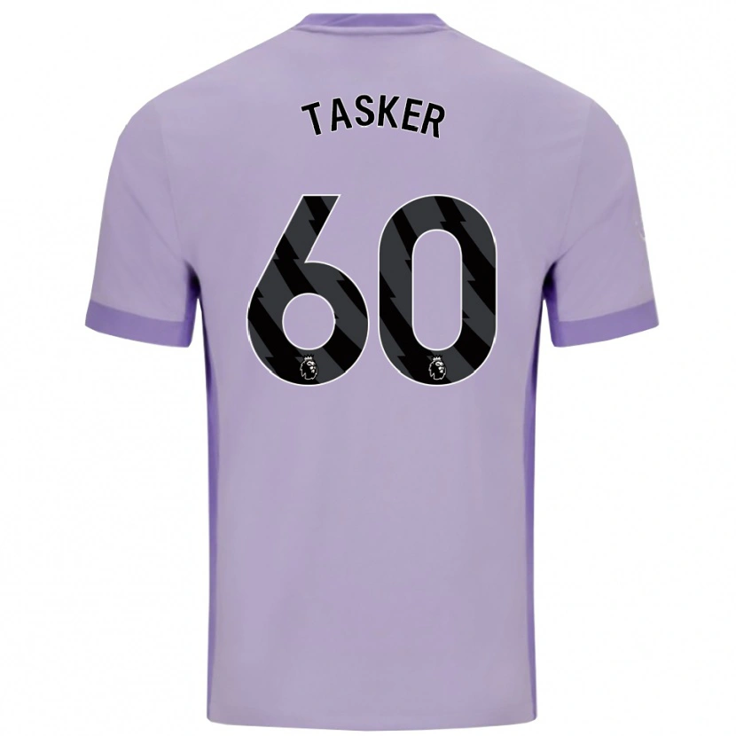 Danxen Criança Camisola Charlie Tasker #60 Roxo Taro Branco Alternativa 2025/26 Camisa