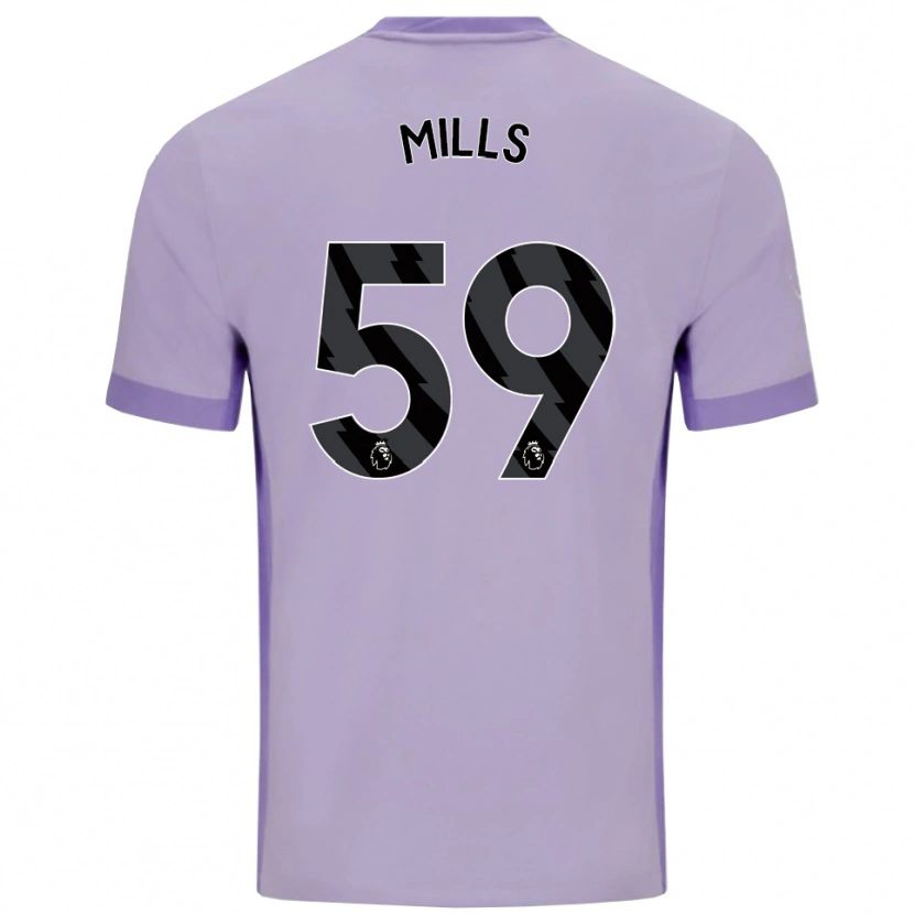 Danxen Criança Camisola Harry Mills #59 Roxo Taro Branco Alternativa 2025/26 Camisa