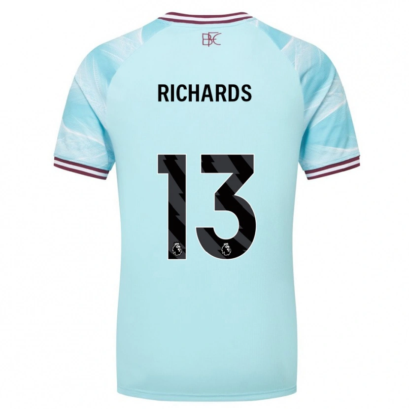 Danxen Criança Camisola Jade Richards #13 Azul Celeste Borgonha Alternativa 2025/26 Camisa