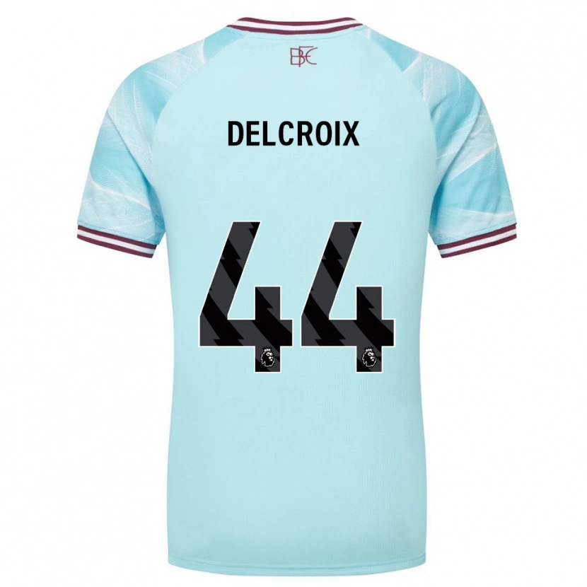 Danxen Criança Camisola Hannes Delcroix #44 Azul Celeste Borgonha Alternativa 2025/26 Camisa