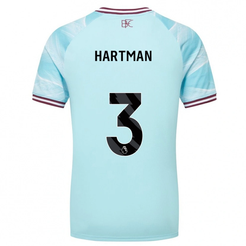Danxen Criança Camisola Quilindschy Hartman #3 Azul Celeste Borgonha Alternativa 2025/26 Camisa