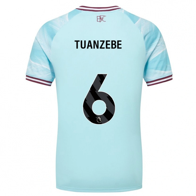 Danxen Criança Camisola Axel Tuanzebe #6 Azul Celeste Borgonha Alternativa 2025/26 Camisa
