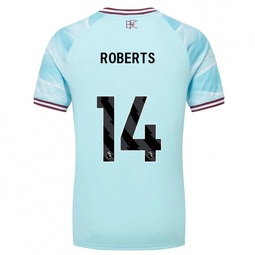 Danxen Criança Camisola Connor Roberts #14 Azul Celeste Borgonha Alternativa 2025/26 Camisa