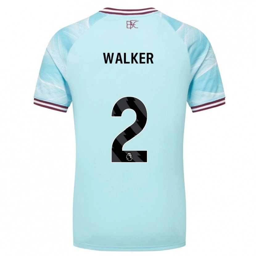 Danxen Criança Camisola Kyle Walker #2 Azul Celeste Borgonha Alternativa 2025/26 Camisa