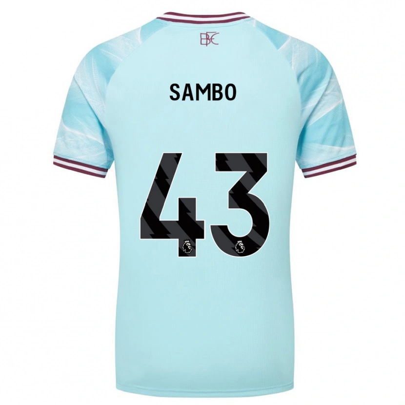 Danxen Criança Camisola Shurandy Sambo #43 Azul Celeste Borgonha Alternativa 2025/26 Camisa