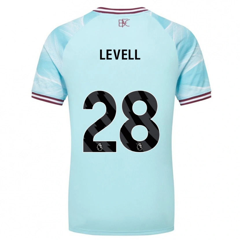Danxen Criança Camisola Kirstie Levell #28 Azul Celeste Borgonha Alternativa 2025/26 Camisa