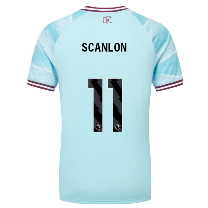 Danxen Criança Camisola Luca Scanlon #11 Azul Celeste Borgonha Alternativa 2025/26 Camisa