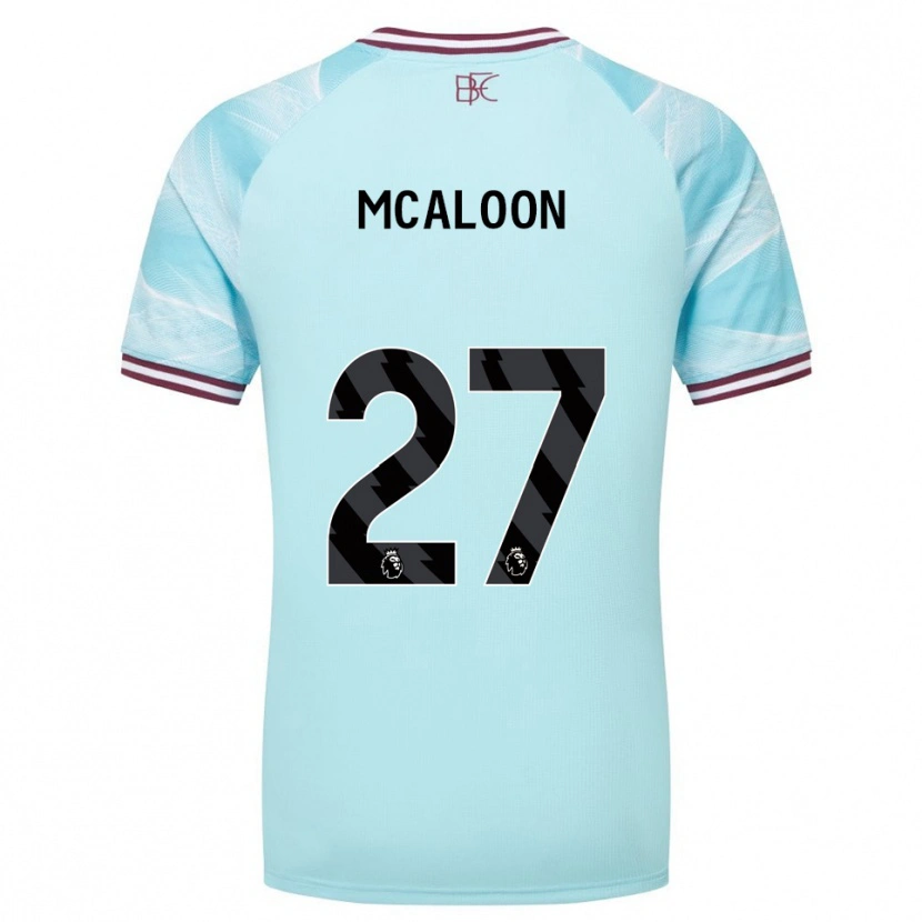 Danxen Criança Camisola Naoisha Mcaloon #27 Azul Celeste Borgonha Alternativa 2025/26 Camisa