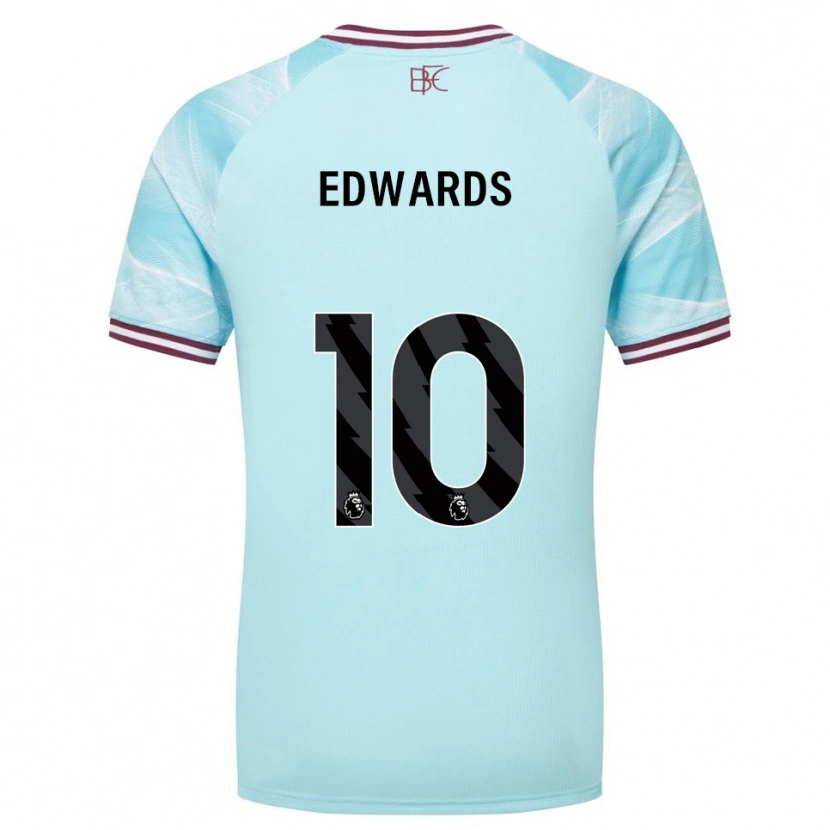 Danxen Criança Camisola Marcus Edwards #10 Azul Celeste Borgonha Alternativa 2025/26 Camisa