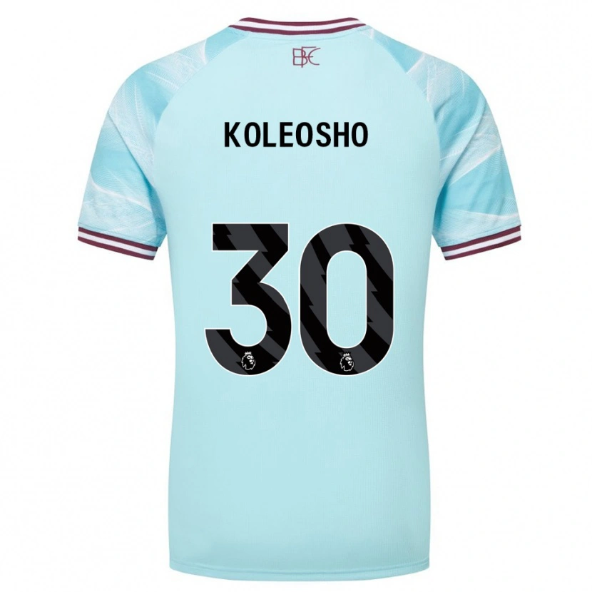 Danxen Criança Camisola Luca Koleosho #30 Azul Celeste Borgonha Alternativa 2025/26 Camisa