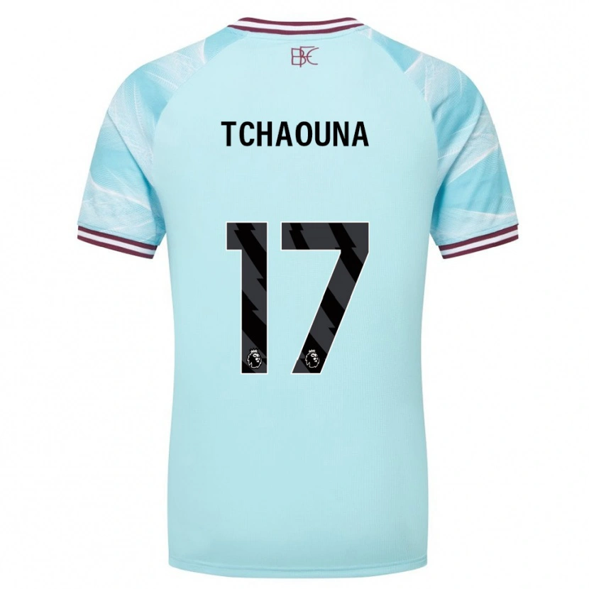 Danxen Criança Camisola Loum Tchaouna #17 Azul Celeste Borgonha Alternativa 2025/26 Camisa