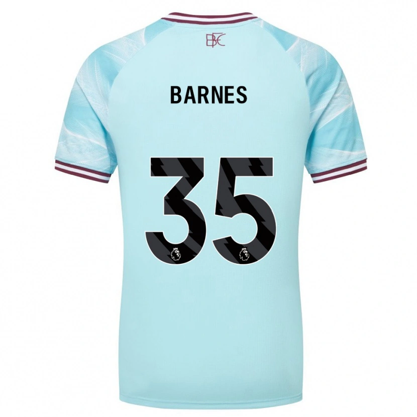 Danxen Criança Camisola Ashley Barnes #35 Azul Celeste Borgonha Alternativa 2025/26 Camisa