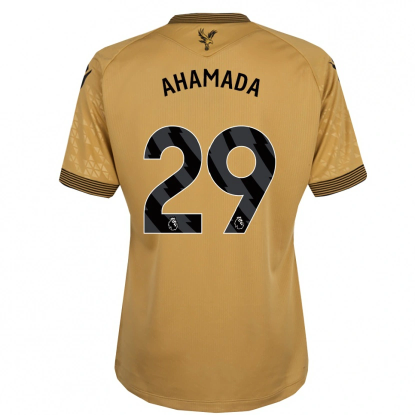 Danxen Criança Camisola Naouirou Ahamada #29 Dourado Preto Alternativa 2025/26 Camisa