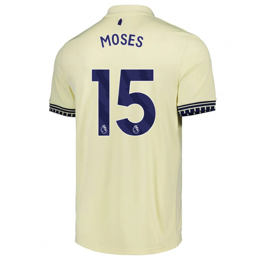 Danxen Criança Camisola Amari Moses #15 Branco Sujo Preto Alternativa 2025/26 Camisa