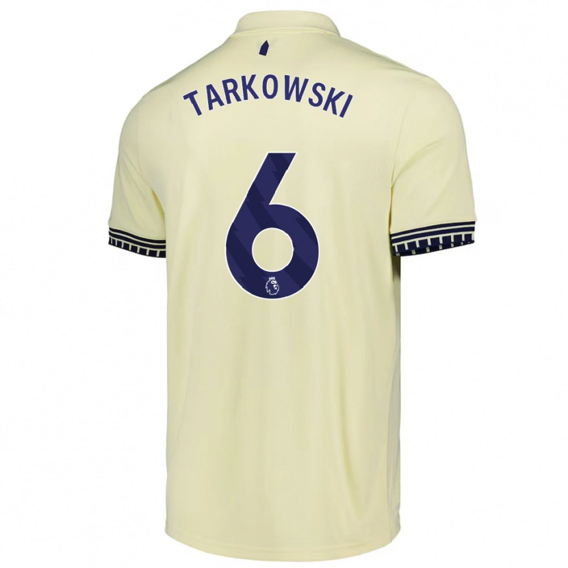 Danxen Criança Camisola James Tarkowski #6 Branco Sujo Preto Alternativa 2025/26 Camisa
