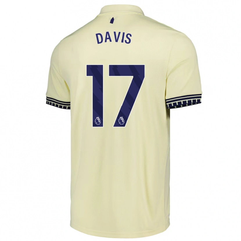 Danxen Criança Camisola Luca Davis #17 Branco Sujo Preto Alternativa 2025/26 Camisa