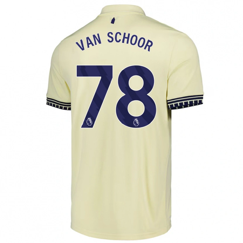 Danxen Criança Camisola Joshua Van Schoor #78 Branco Sujo Preto Alternativa 2025/26 Camisa