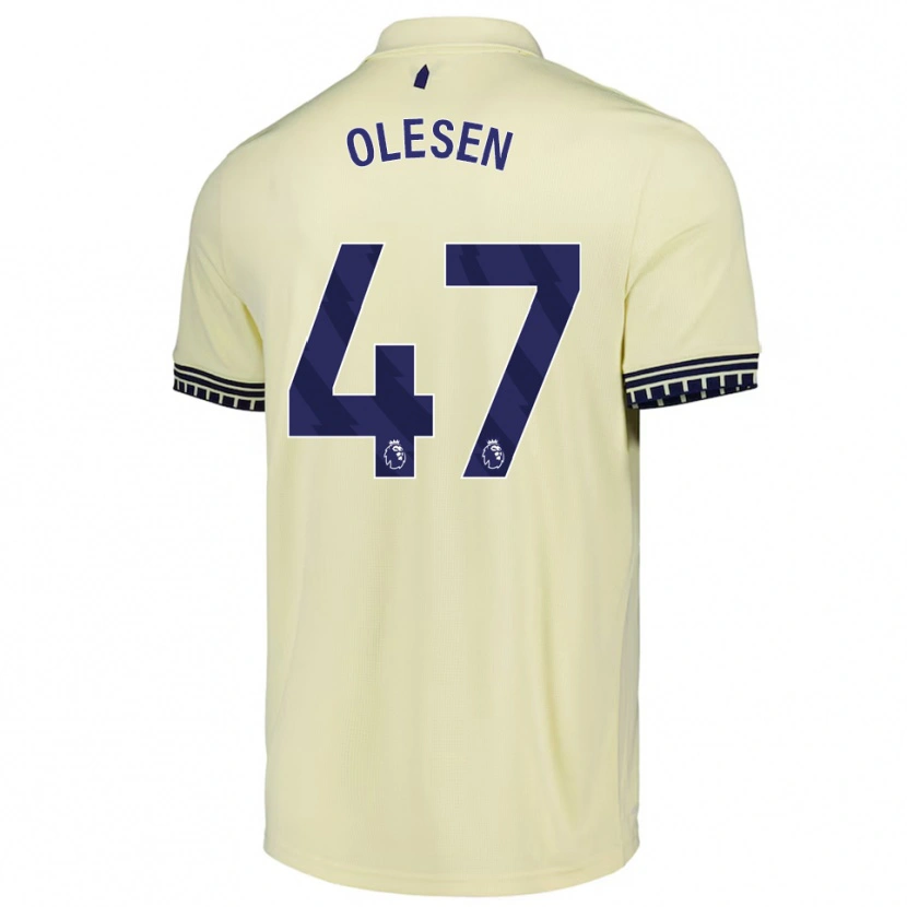 Danxen Criança Camisola Karoline Olesen #47 Branco Sujo Preto Alternativa 2025/26 Camisa