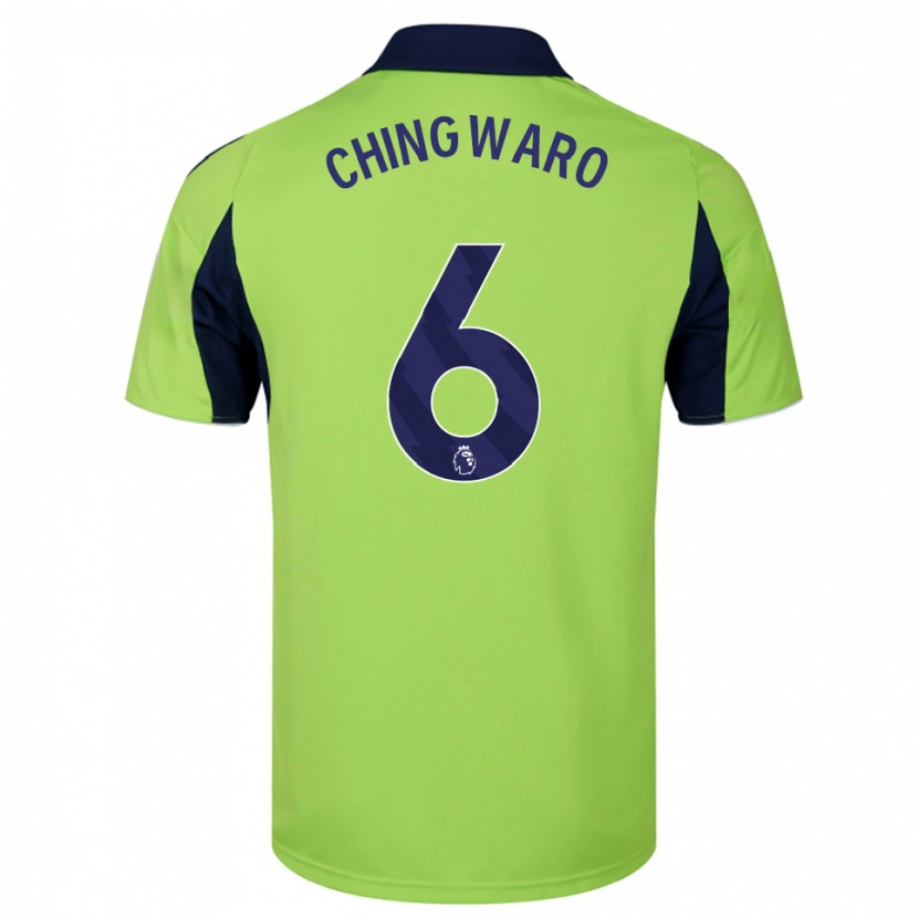 Danxen Criança Camisola Seth Chingwaro #6 Verde Marinho Branco Alternativa 2025/26 Camisa
