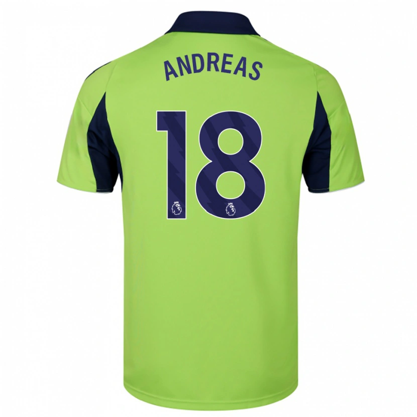 Danxen Criança Camisola Andreas Pereira #18 Verde Marinho Branco Alternativa 2025/26 Camisa