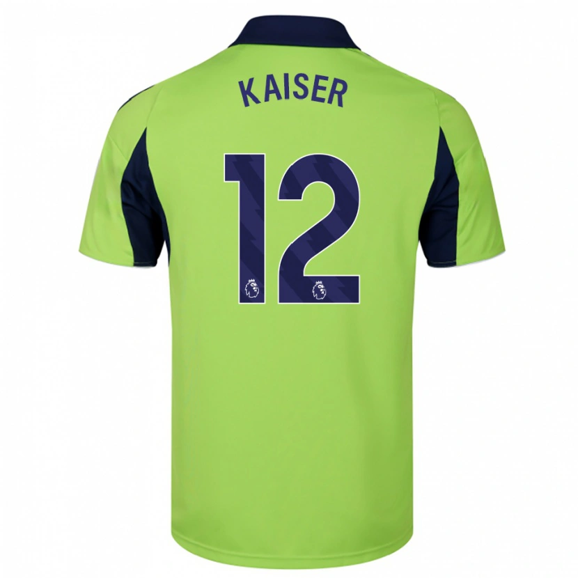 Danxen Criança Camisola Dino Kaiser #12 Verde Marinho Branco Alternativa 2025/26 Camisa
