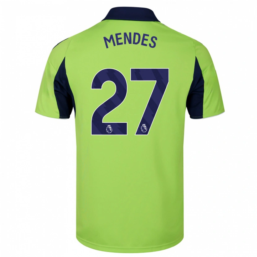 Danxen Criança Camisola Megalie Mendes #27 Verde Marinho Branco Alternativa 2025/26 Camisa
