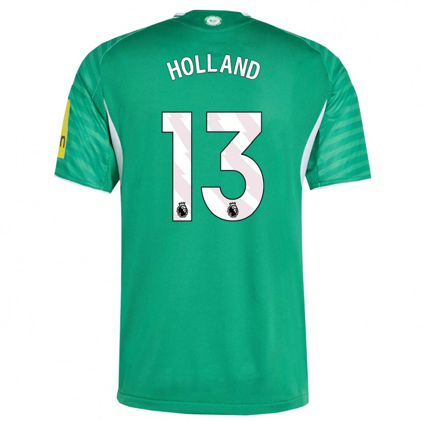 Danxen Criança Camisola Oliver Holland #13 Verde Branco Alternativa 2025/26 Camisa