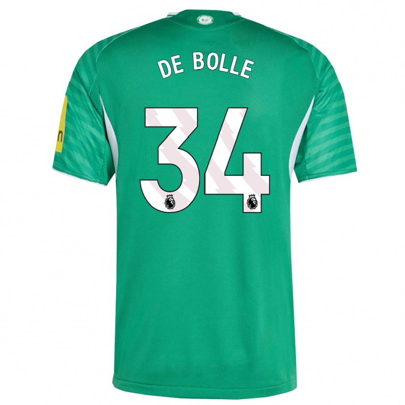 Danxen Criança Camisola Lucas De Bolle #34 Verde Branco Alternativa 2025/26 Camisa