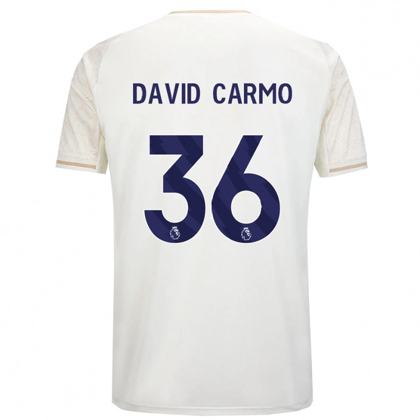 Danxen Criança Camisola David Carmo #36 Branco Sujo Preto Alternativa 2025/26 Camisa