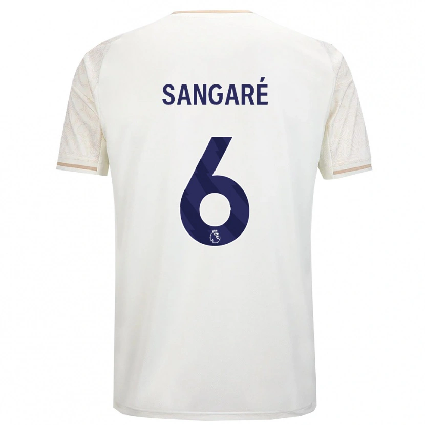 Danxen Criança Camisola Ibrahim Sangaré #6 Branco Sujo Preto Alternativa 2025/26 Camisa