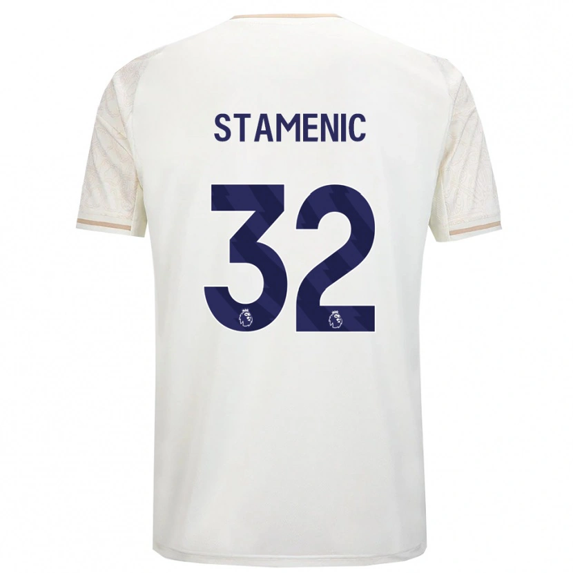 Danxen Criança Camisola Marko Stamenic #32 Branco Sujo Preto Alternativa 2025/26 Camisa