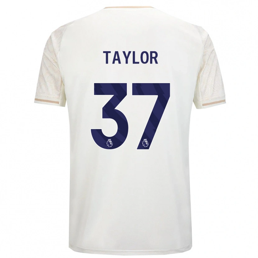 Danxen Criança Camisola Dale Taylor #37 Branco Sujo Preto Alternativa 2025/26 Camisa