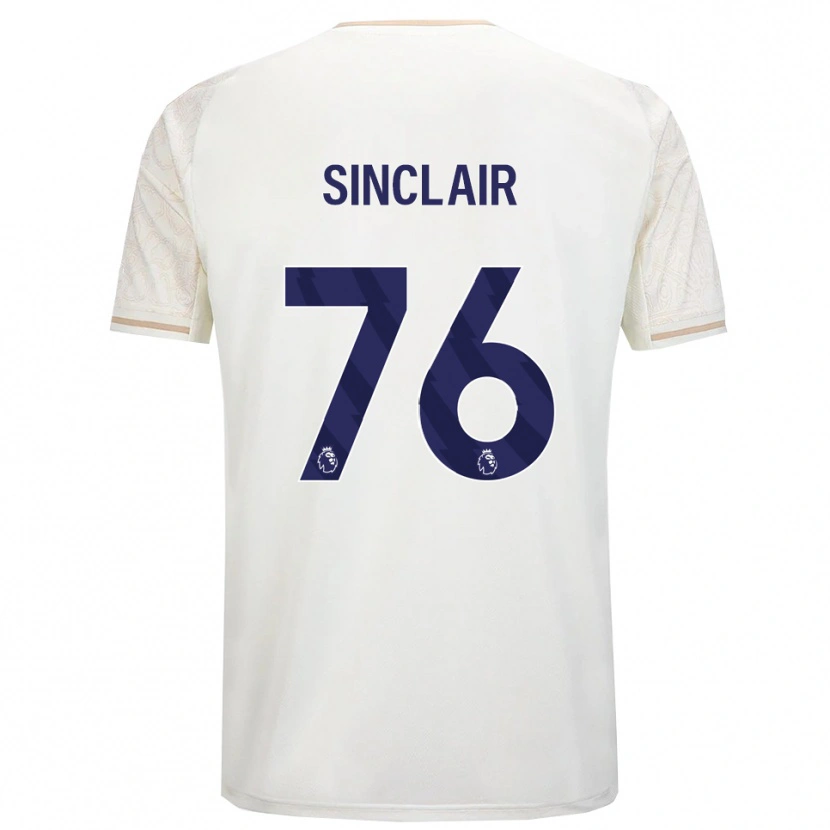 Danxen Criança Camisola Jimmy Sinclair #76 Branco Sujo Preto Alternativa 2025/26 Camisa