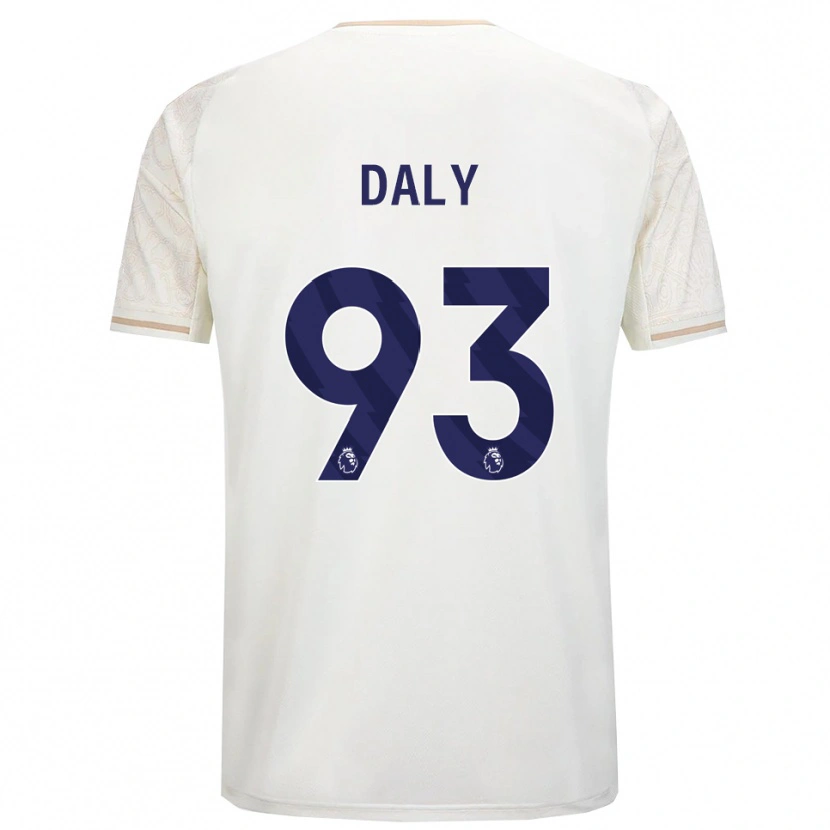 Danxen Criança Camisola Cormac Daly #93 Branco Sujo Preto Alternativa 2025/26 Camisa