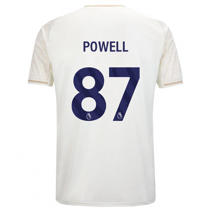Danxen Criança Camisola Jayden Powell #87 Branco Sujo Preto Alternativa 2025/26 Camisa