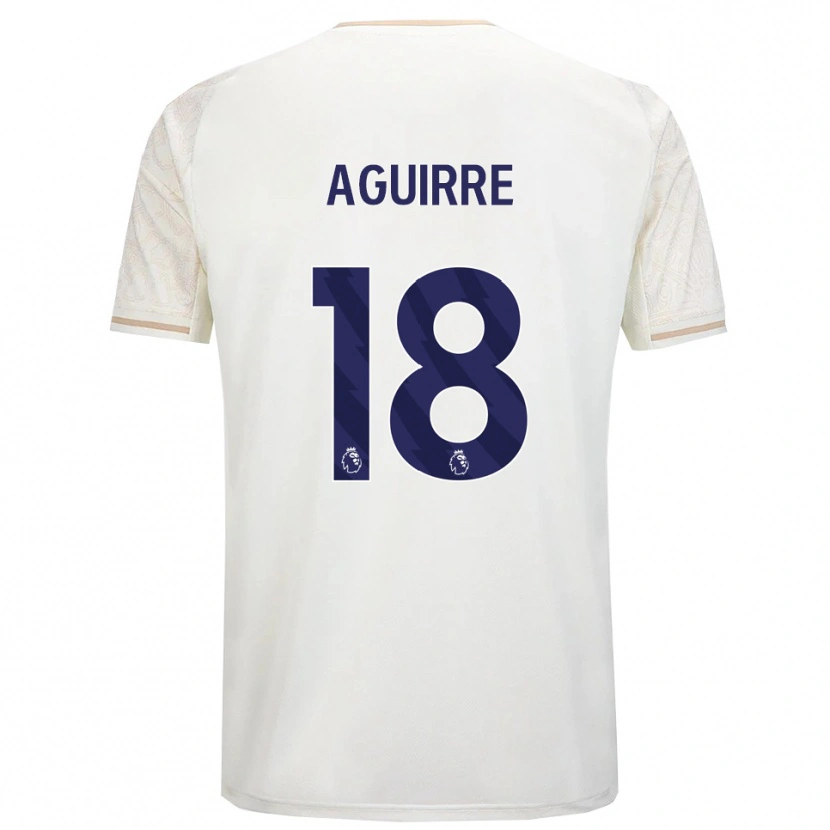Danxen Criança Camisola Aja Aguirre #18 Branco Sujo Preto Alternativa 2025/26 Camisa