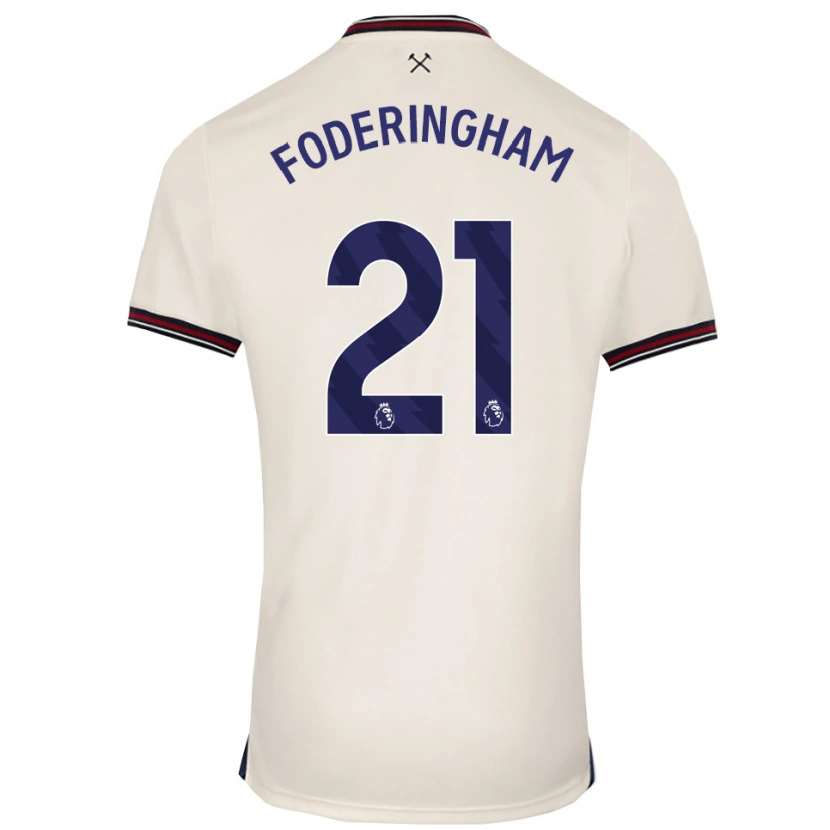 Danxen Criança Camisola Wes Foderingham #21 Branco Sujo Alternativa 2025/26 Camisa