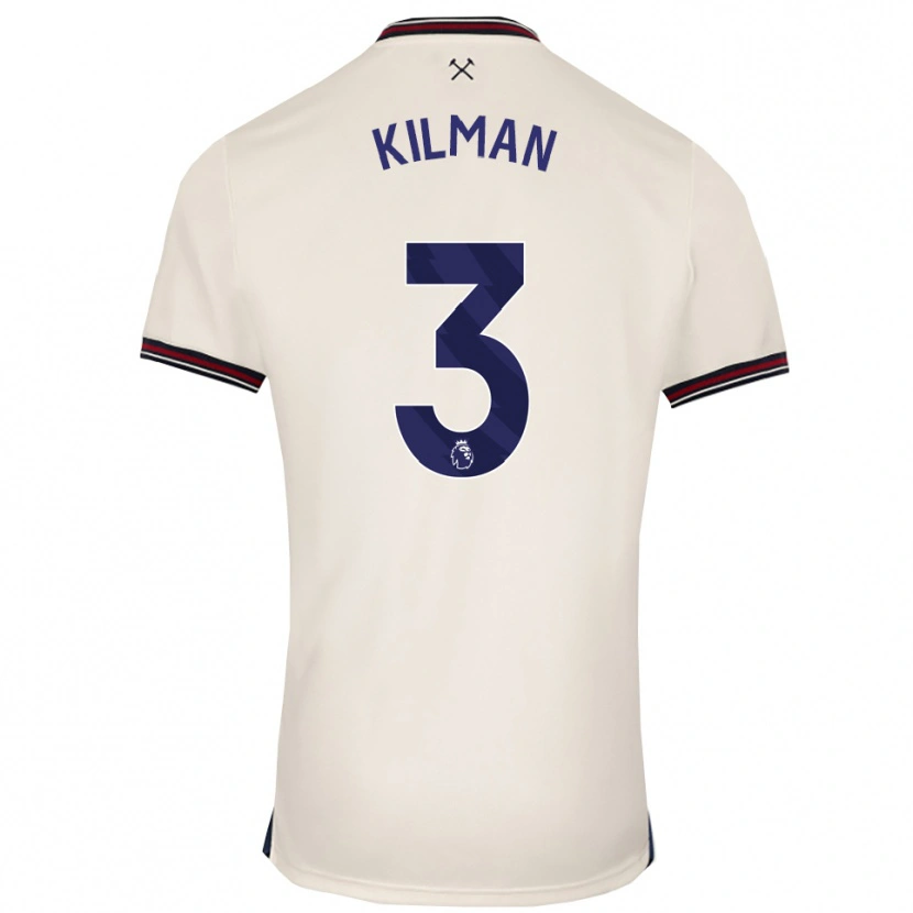 Danxen Criança Camisola Maximilian Kilman #3 Branco Sujo Alternativa 2025/26 Camisa