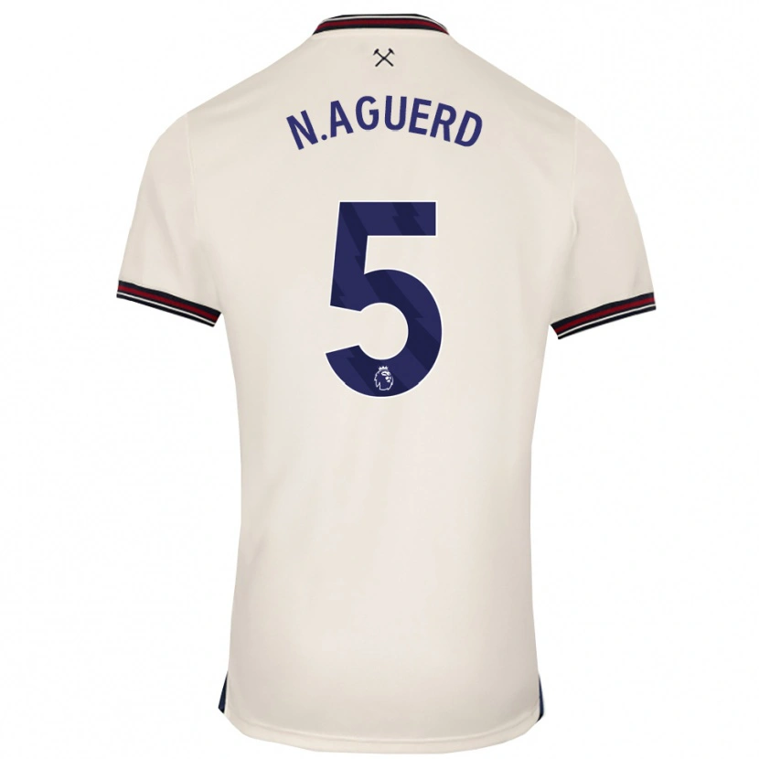 Danxen Criança Camisola Nayef Aguerd #5 Branco Sujo Alternativa 2025/26 Camisa
