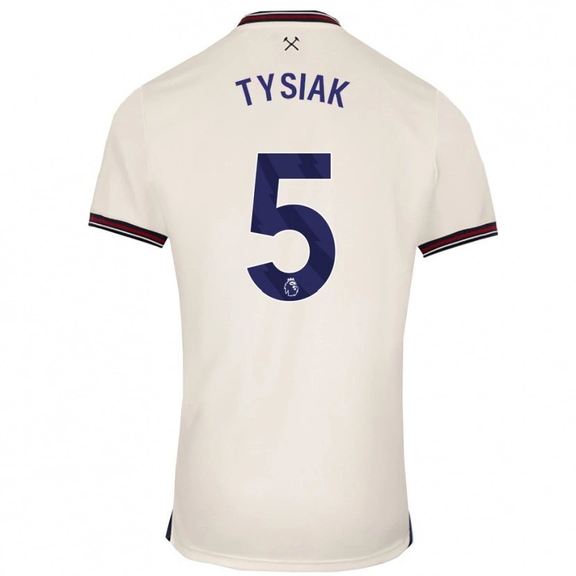Danxen Criança Camisola Amber Tysiak #5 Branco Sujo Alternativa 2025/26 Camisa