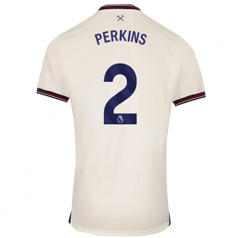 Danxen Criança Camisola Vinnie Perkins #2 Branco Sujo Alternativa 2025/26 Camisa