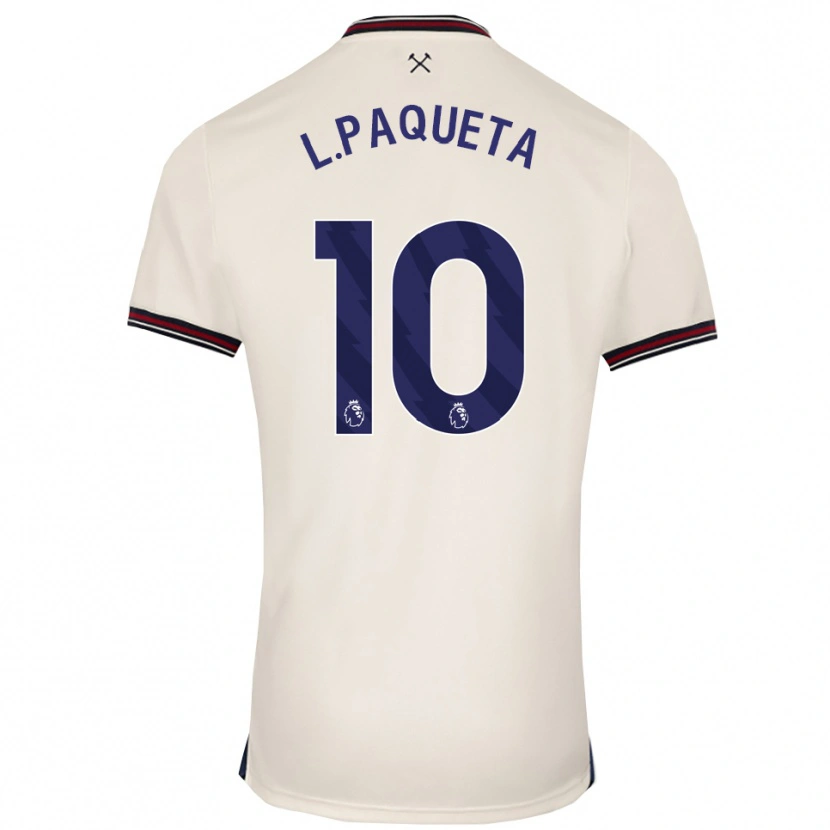 Danxen Criança Camisola Lucas Paquetá #10 Branco Sujo Alternativa 2025/26 Camisa