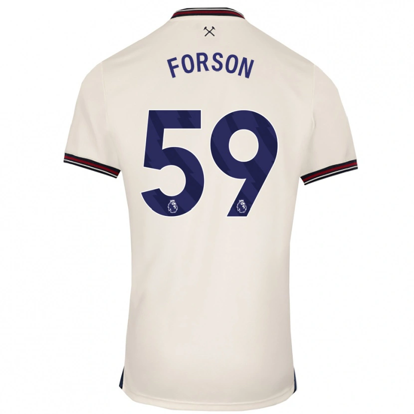 Danxen Criança Camisola Keenan Forson #59 Branco Sujo Alternativa 2025/26 Camisa
